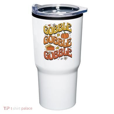 Gobble Turkey Retro Thanksgiving Fall Tumbler
