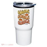 Gobble Turkey Retro Thanksgiving Fall Tumbler thumb 0