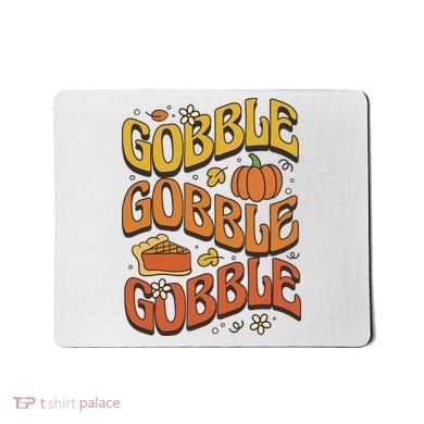 Gobble Turkey Retro Thanksgiving Fall Mousepad