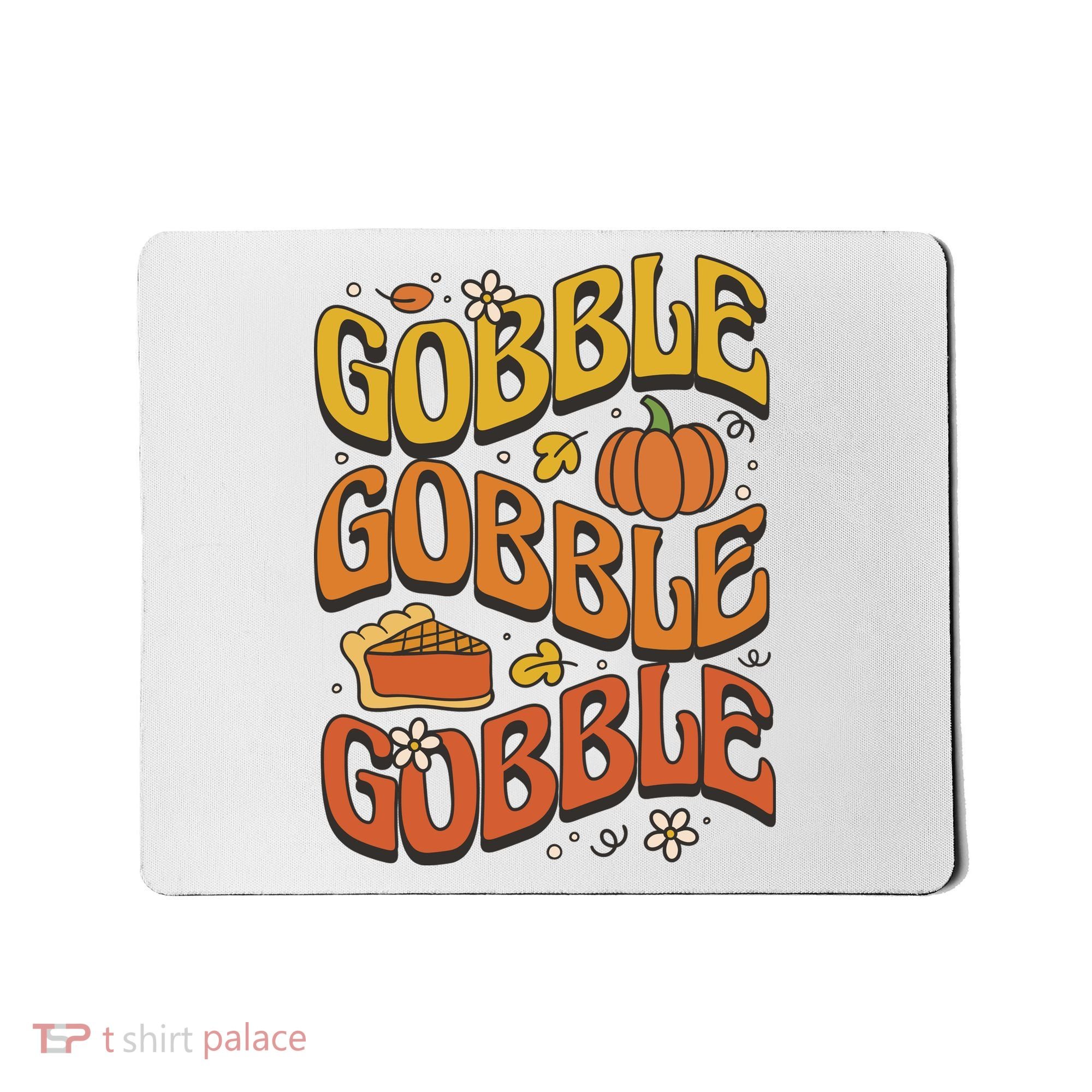 Gobble Turkey Retro Thanksgiving Fall Mousepad