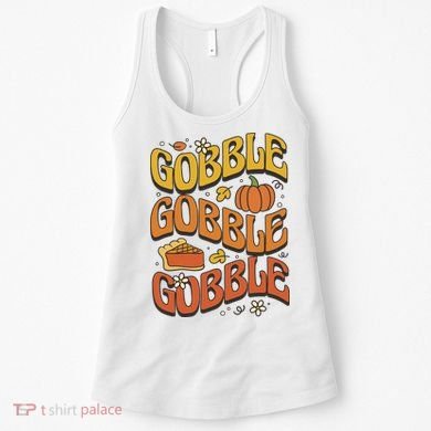 Gobble Turkey Retro Thanksgiving Fall Women's Tank Top
