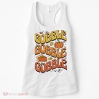 Gobble Turkey Retro Thanksgiving Fall Women's Tank Top thumb 0
