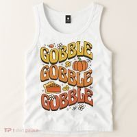 Gobble Turkey Retro Thanksgiving Fall Tank Top thumb 2