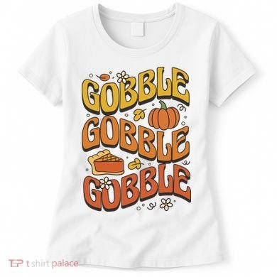 Gobble Turkey Retro Thanksgiving Fall Women's T-Shirt