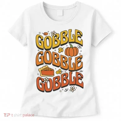 Gobble Turkey Retro Thanksgiving Fall Women's T-Shirt