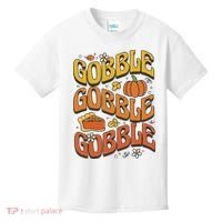 Gobble Turkey Retro Thanksgiving Fall Kids T-Shirt thumb 0