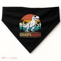 Grandpasaurus T Rex Dinosaur Grandpa Saurus Family Matching USA-Made Doggie Bandana thumb 0
