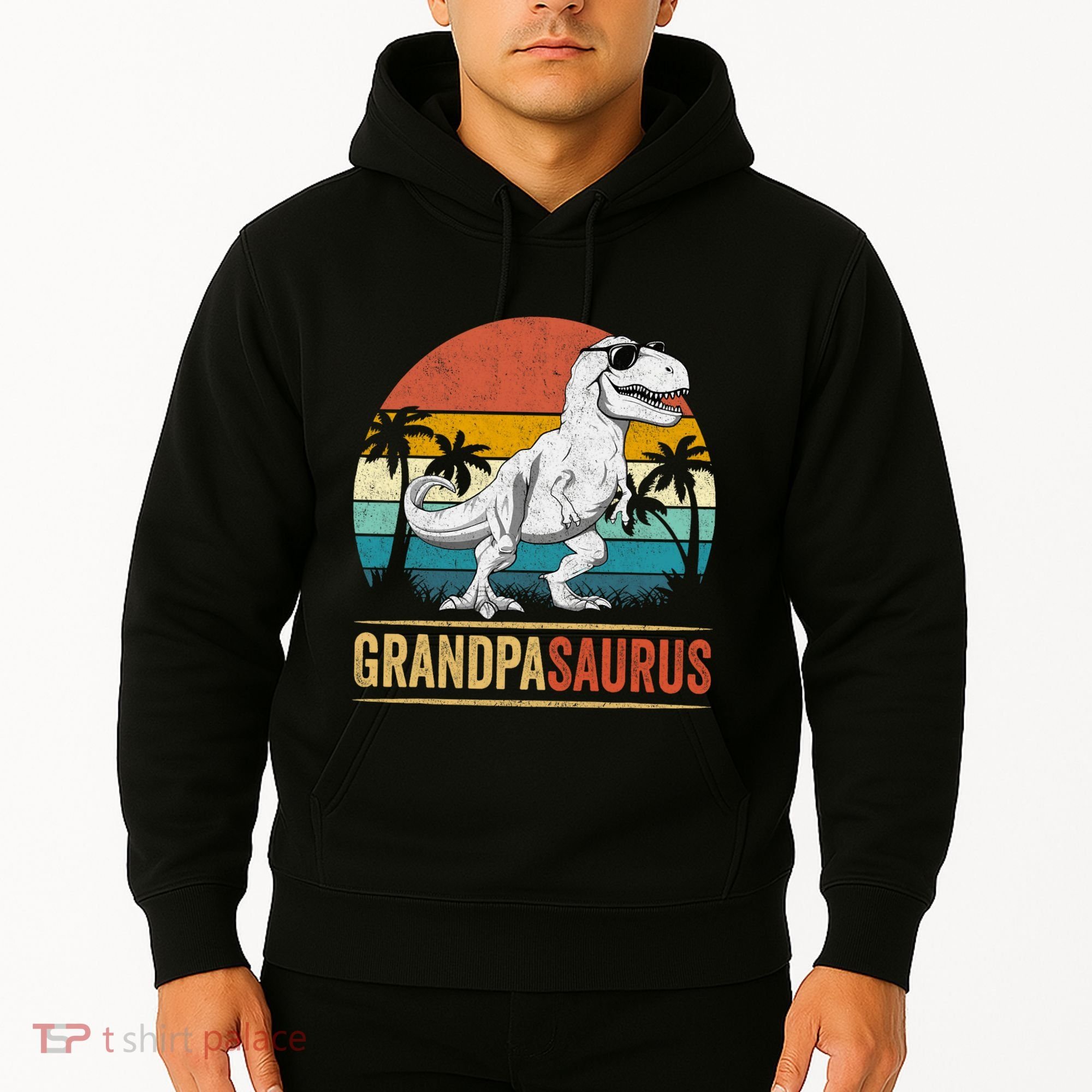 Grandpasaurus T Rex Dinosaur Grandpa Saurus Family Matching Hoodie