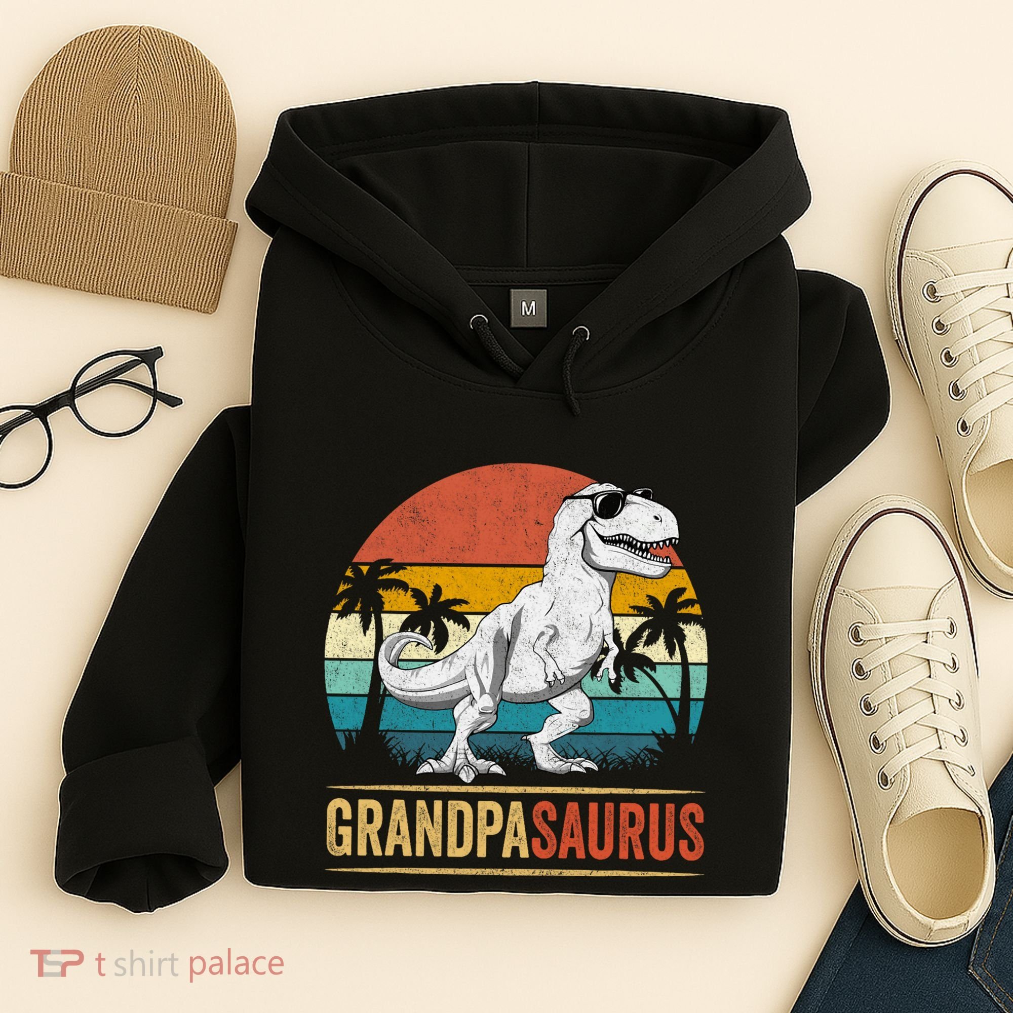 Grandpasaurus T Rex Dinosaur Grandpa Saurus Family Matching Hoodie
