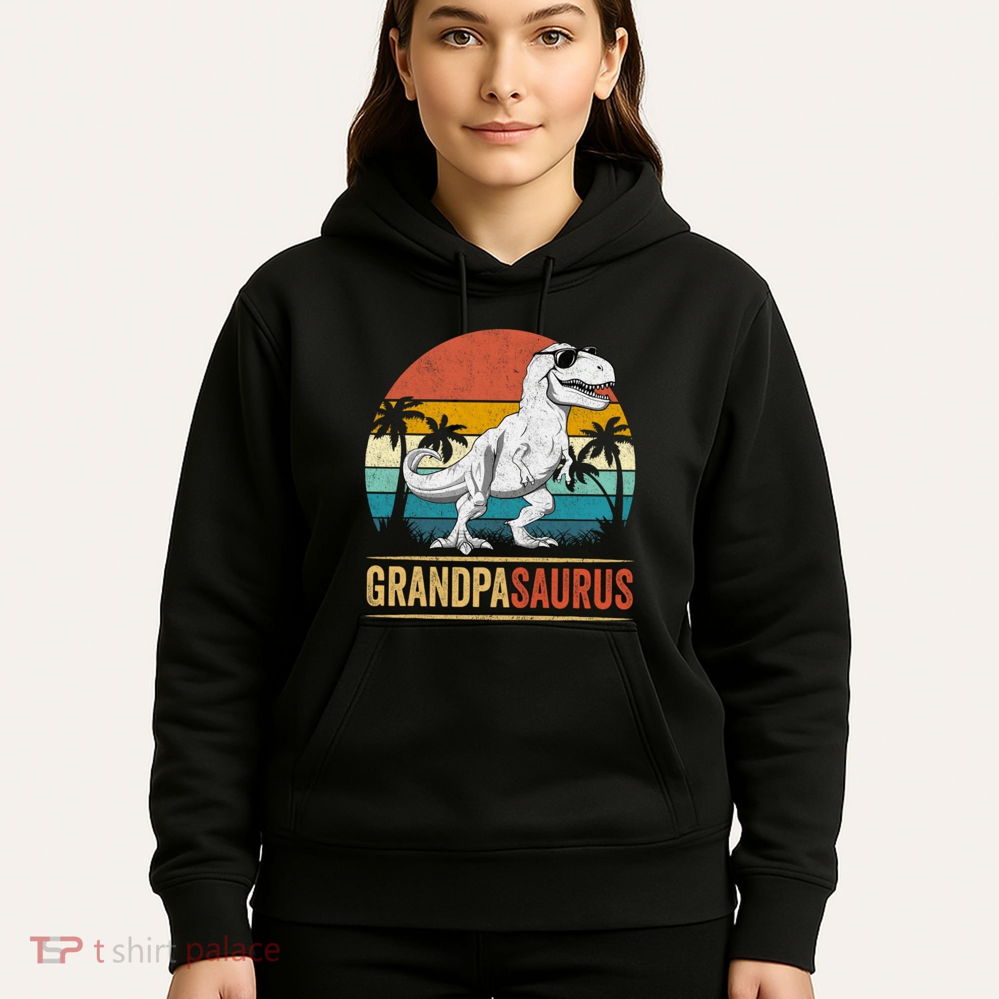 Grandpasaurus T Rex Dinosaur Grandpa Saurus Family Matching Hoodie