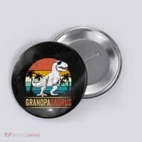 Grandpasaurus T Rex Dinosaur Grandpa Saurus Family Matching Button thumb 0