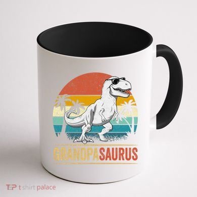 Grandpasaurus T Rex Dinosaur Grandpa Saurus Family Matching Coffee Mug back