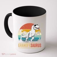 Grandpasaurus T Rex Dinosaur Grandpa Saurus Family Matching Coffee Mug thumb 0