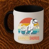 Grandpasaurus T Rex Dinosaur Grandpa Saurus Family Matching Coffee Mug thumb 2