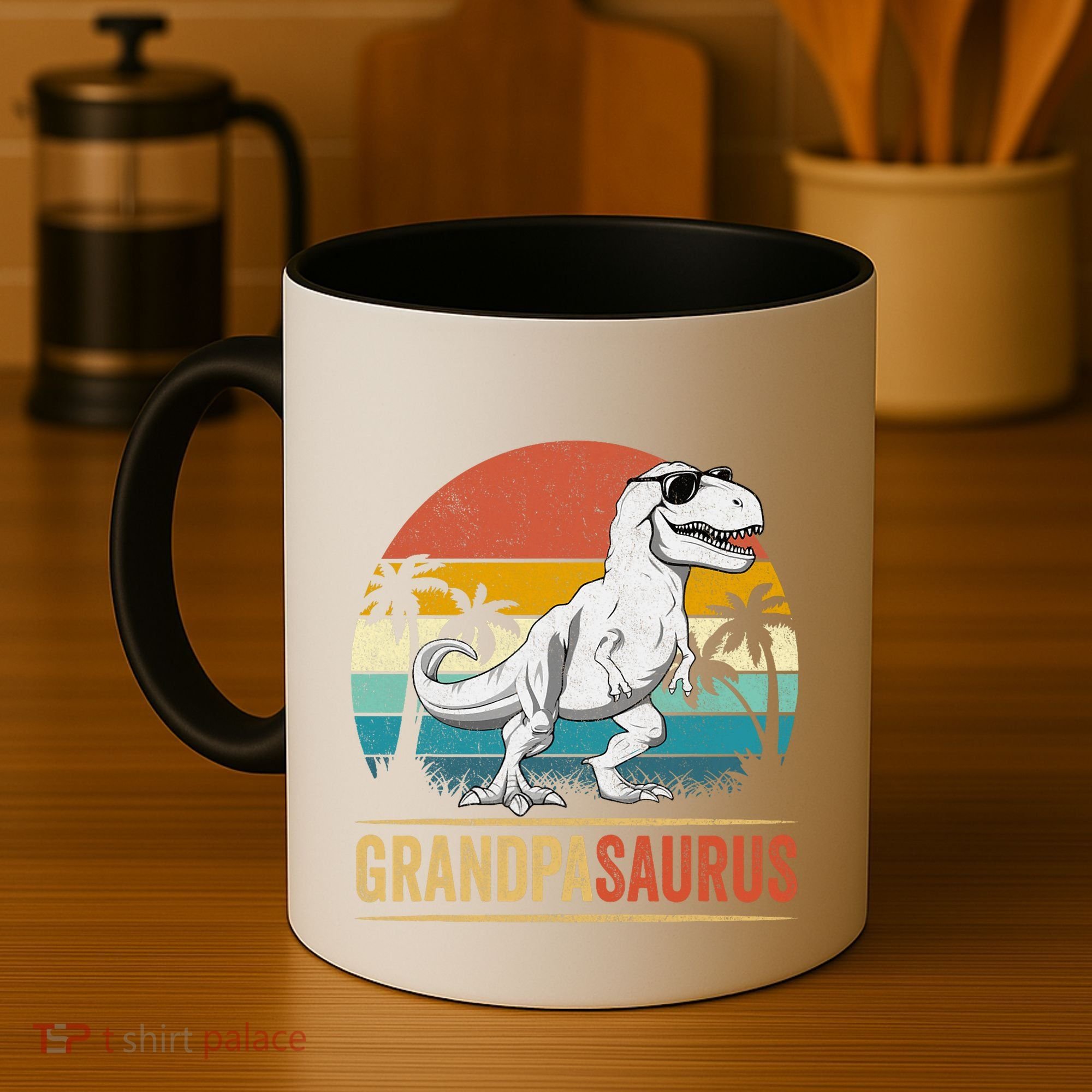 Grandpasaurus T Rex Dinosaur Grandpa Saurus Family Matching Coffee Mug