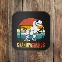 Grandpasaurus T Rex Dinosaur Grandpa Saurus Family Matching Coaster thumb 0