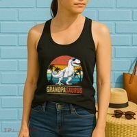 Grandpasaurus T Rex Dinosaur Grandpa Saurus Family Matching Women's Tank Top thumb 2