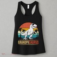 Grandpasaurus T Rex Dinosaur Grandpa Saurus Family Matching Women's Tank Top thumb 3