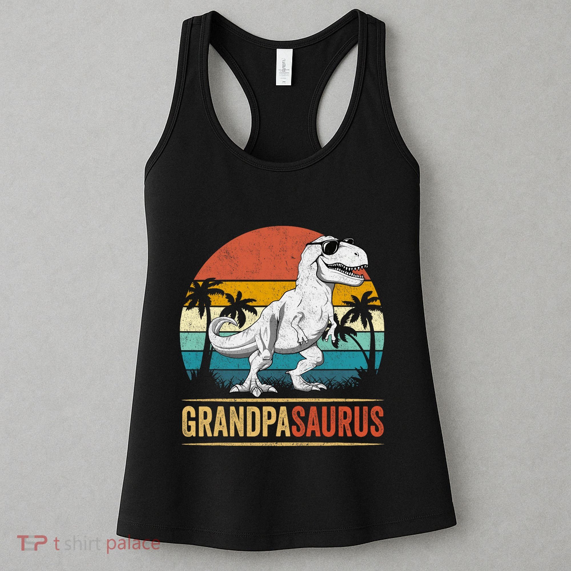 Grandpasaurus T Rex Dinosaur Grandpa Saurus Family Matching Women's Tank Top