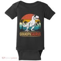 Grandpasaurus T Rex Dinosaur Grandpa Saurus Family Matching Baby Bodysuit thumb 0