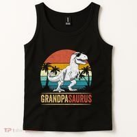 Grandpasaurus T Rex Dinosaur Grandpa Saurus Family Matching Tank Top thumb 2