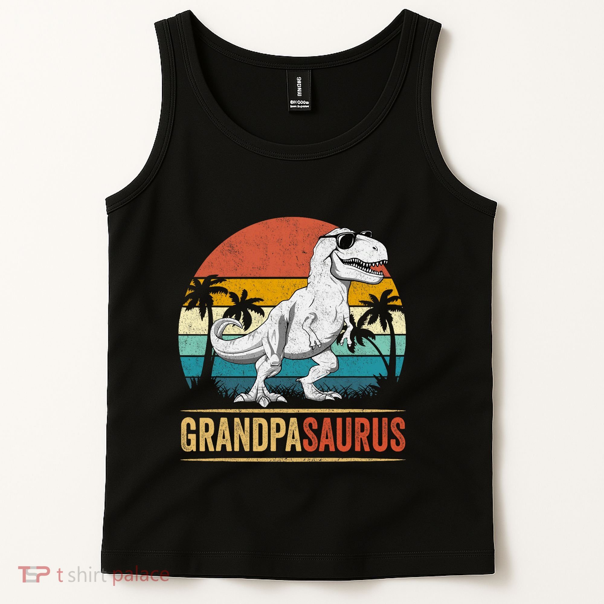Grandpasaurus T Rex Dinosaur Grandpa Saurus Family Matching Tank Top