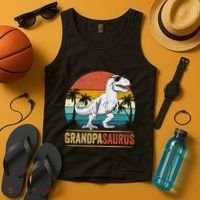 Grandpasaurus T Rex Dinosaur Grandpa Saurus Family Matching Tank Top thumb 4