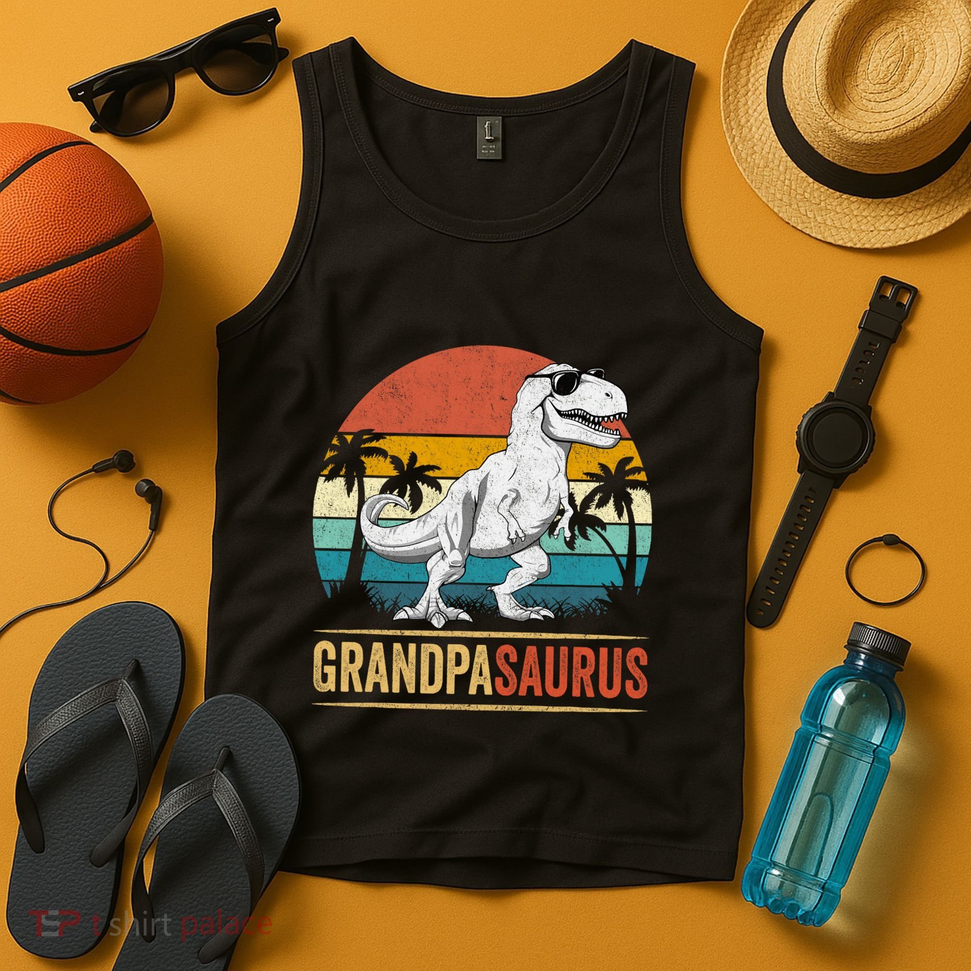 Grandpasaurus T Rex Dinosaur Grandpa Saurus Family Matching Tank Top