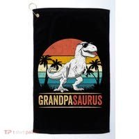 Grandpasaurus T Rex Dinosaur Grandpa Saurus Family Matching Golf Towel thumb 0