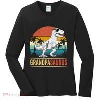 Grandpasaurus T Rex Dinosaur Grandpa Saurus Family Matching Women's Long Sleeve Shirt thumb 0