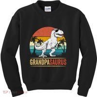 Grandpasaurus T Rex Dinosaur Grandpa Saurus Family Matching Kids Sweatshirt thumb 0