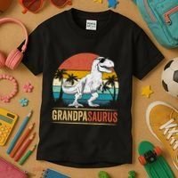 Grandpasaurus T Rex Dinosaur Grandpa Saurus Family Matching Kids T-Shirt thumb 3