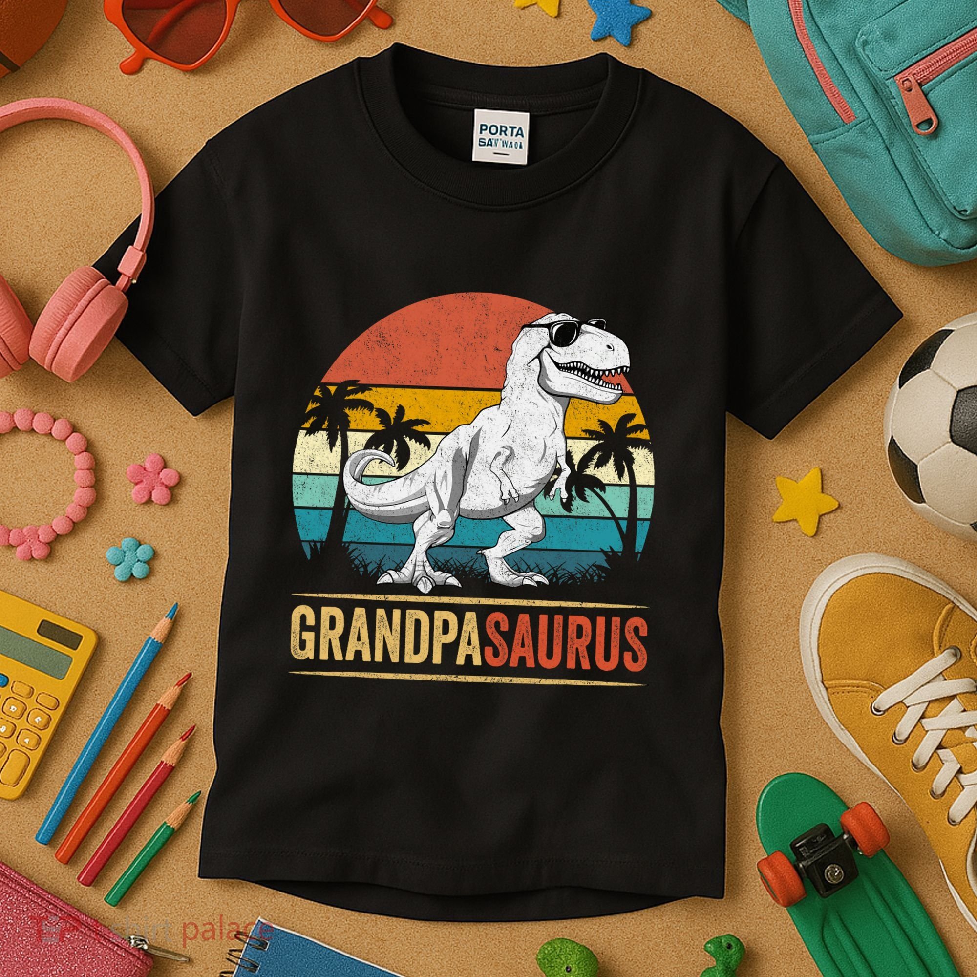 Grandpasaurus T Rex Dinosaur Grandpa Saurus Family Matching Kids T-Shirt