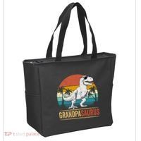 Grandpasaurus T Rex Dinosaur Grandpa Saurus Family Matching Tote Bag thumb 2