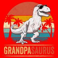 Grandpasaurus T Rex Dinosaur Grandpa Saurus Family Matching Santa Hat thumb 1