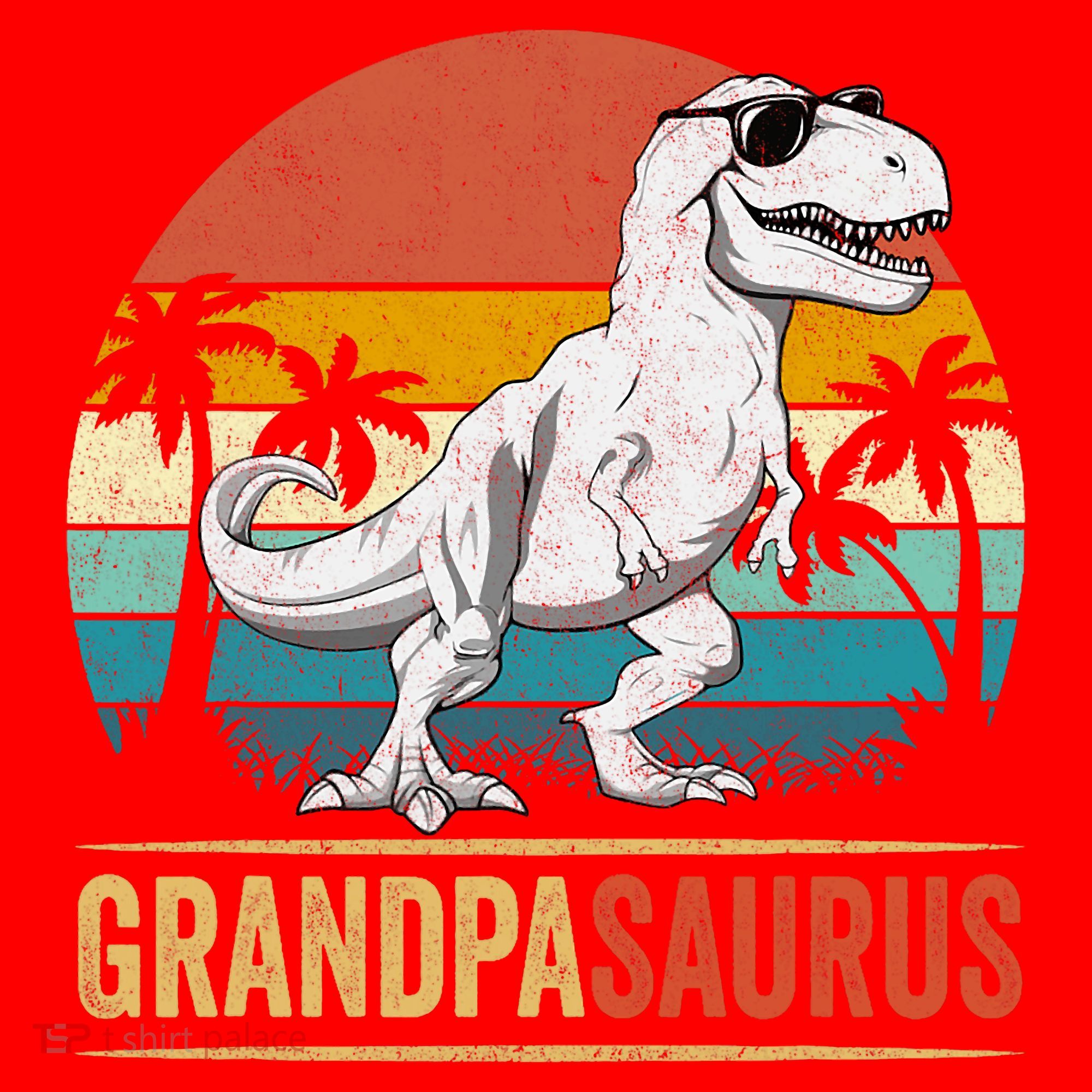 Grandpasaurus T Rex Dinosaur Grandpa Saurus Family Matching Santa Hat