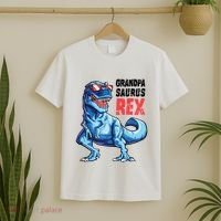 Grandpasaurus T Rex Dinosaur Grandpa Saurus FatherS Family T-Shirt thumb 2