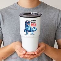 Grandpasaurus T Rex Dinosaur Grandpa Saurus FatherS Family Tumbler thumb 2