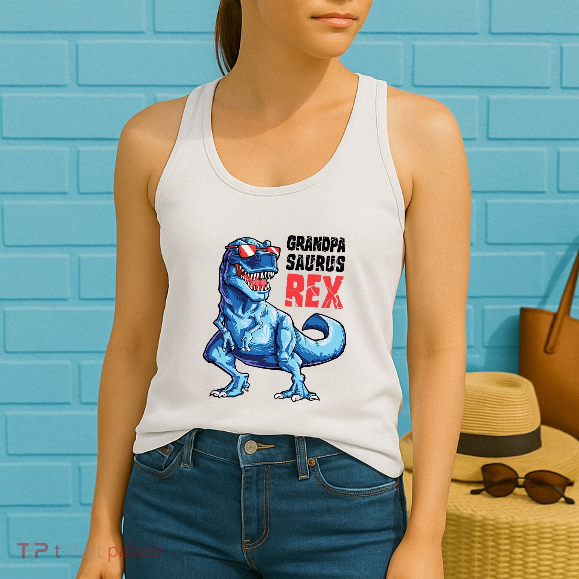 Grandpasaurus T Rex Dinosaur Grandpa Saurus FatherS Family Women's Tank Top