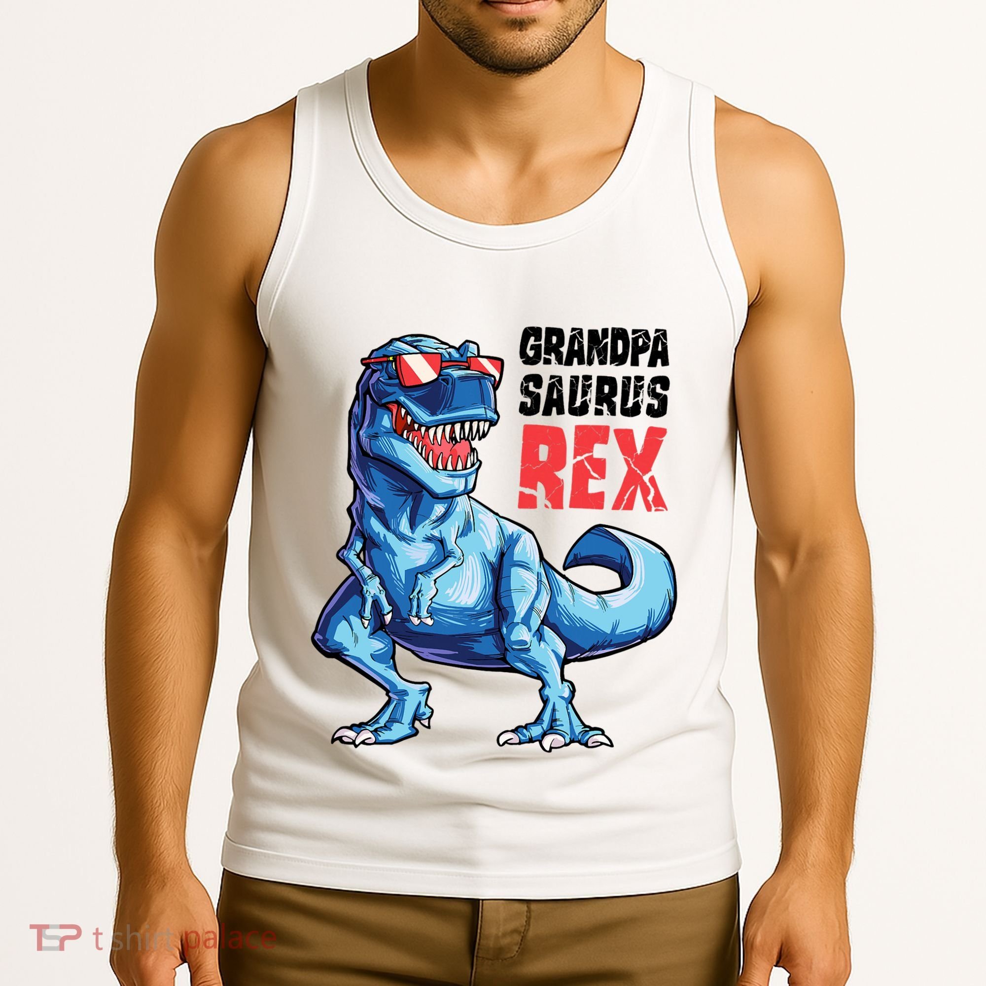 Grandpasaurus T Rex Dinosaur Grandpa Saurus FatherS Family Tank Top