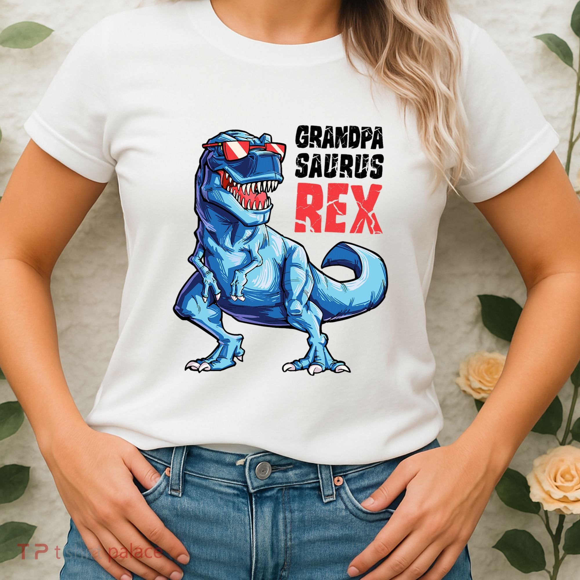 Grandpasaurus T Rex Dinosaur Grandpa Saurus FatherS Family Women's T-Shirt