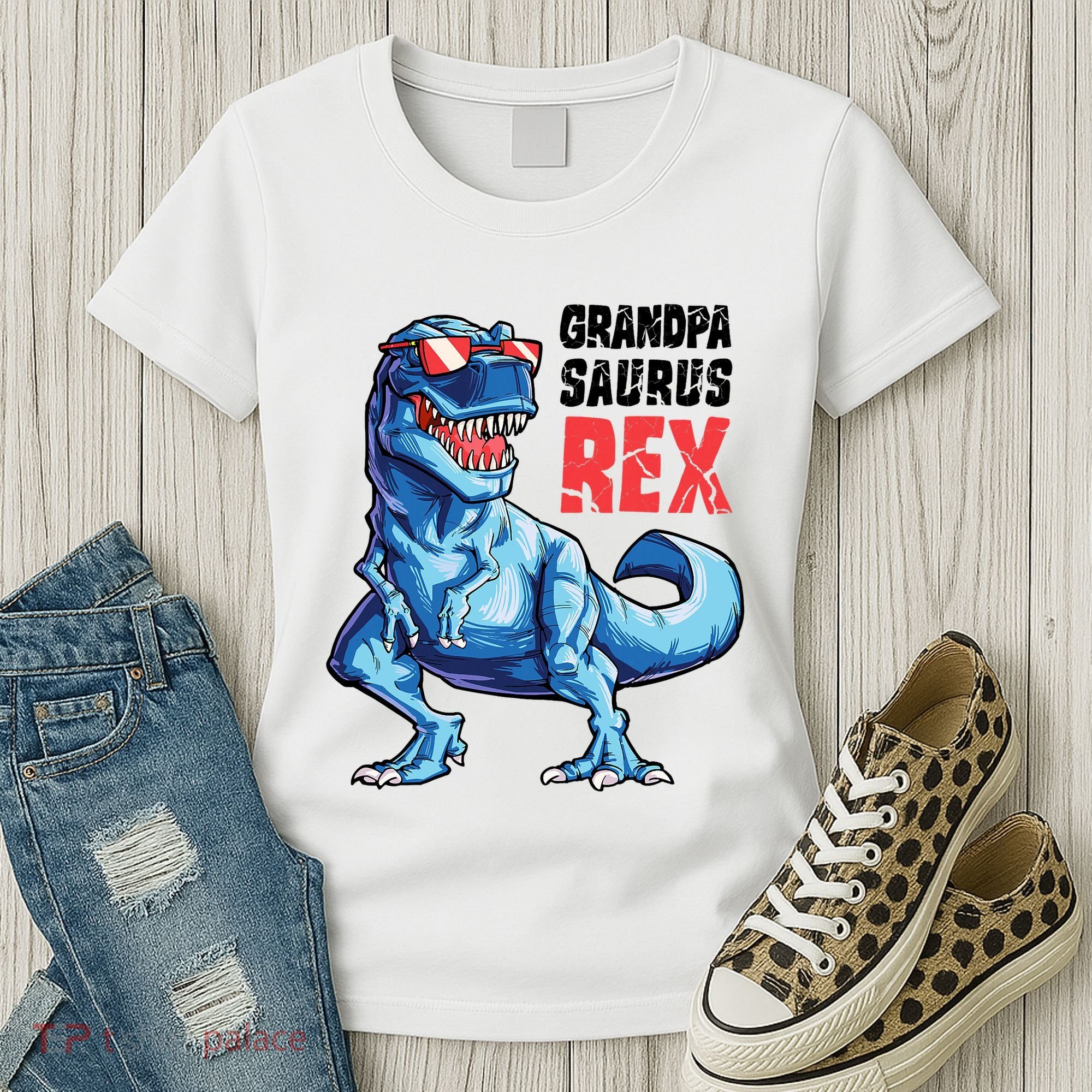 Grandpasaurus T Rex Dinosaur Grandpa Saurus FatherS Family Women's T-Shirt