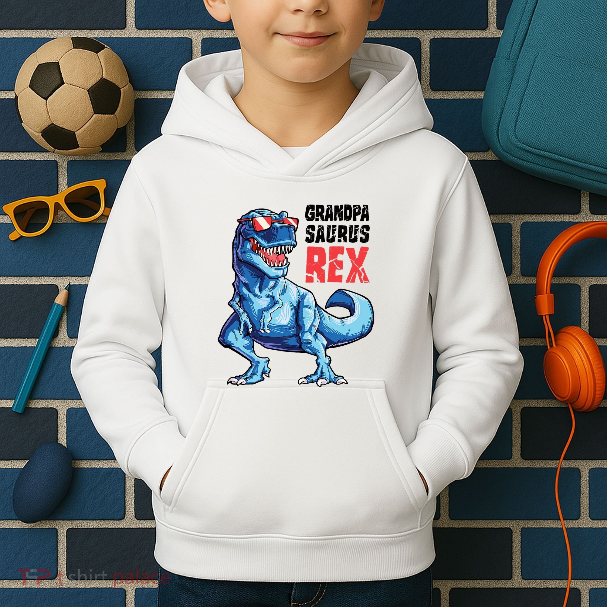 Grandpasaurus T Rex Dinosaur Grandpa Saurus FatherS Family Kids Hoodie