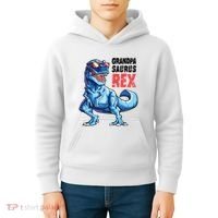 Grandpasaurus T Rex Dinosaur Grandpa Saurus FatherS Family Kids Hoodie thumb 4
