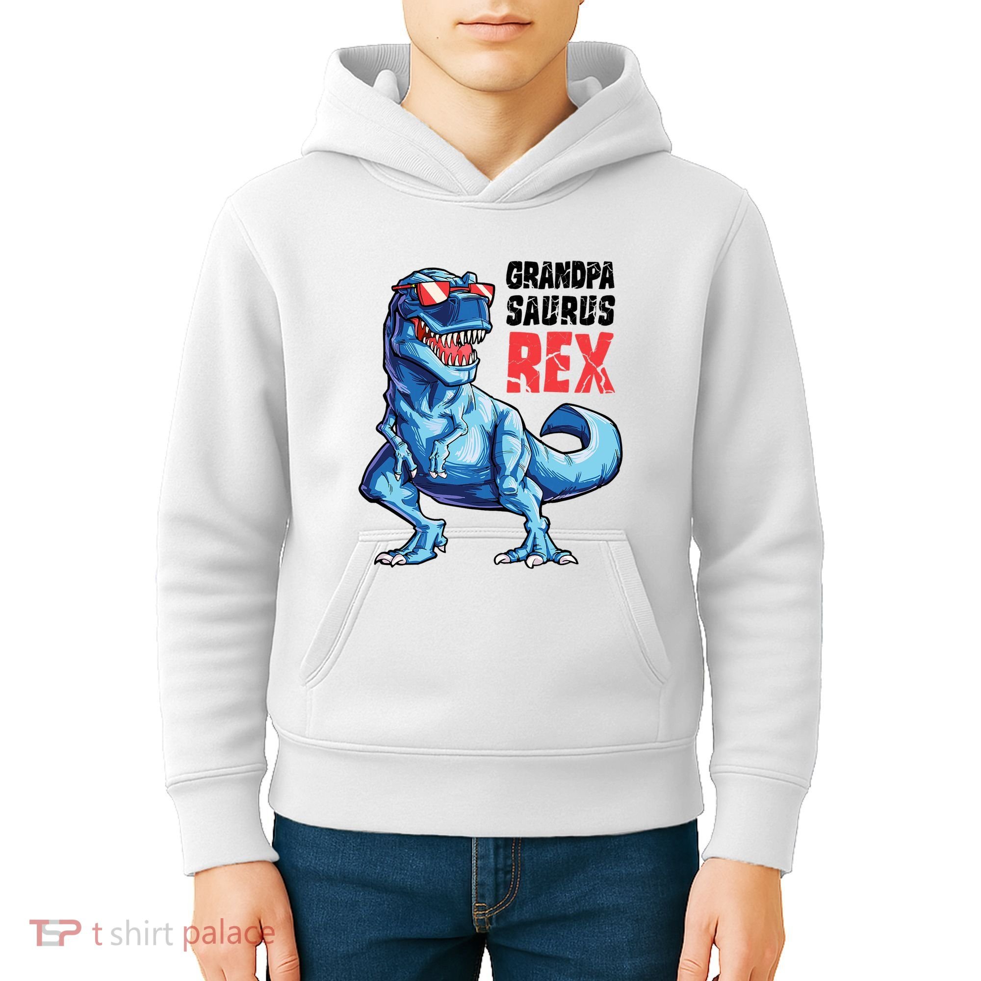 Grandpasaurus T Rex Dinosaur Grandpa Saurus FatherS Family Kids Hoodie