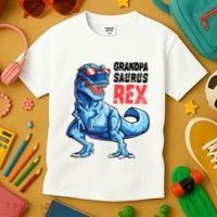 Grandpasaurus T Rex Dinosaur Grandpa Saurus FatherS Family Kids T-Shirt thumb 3