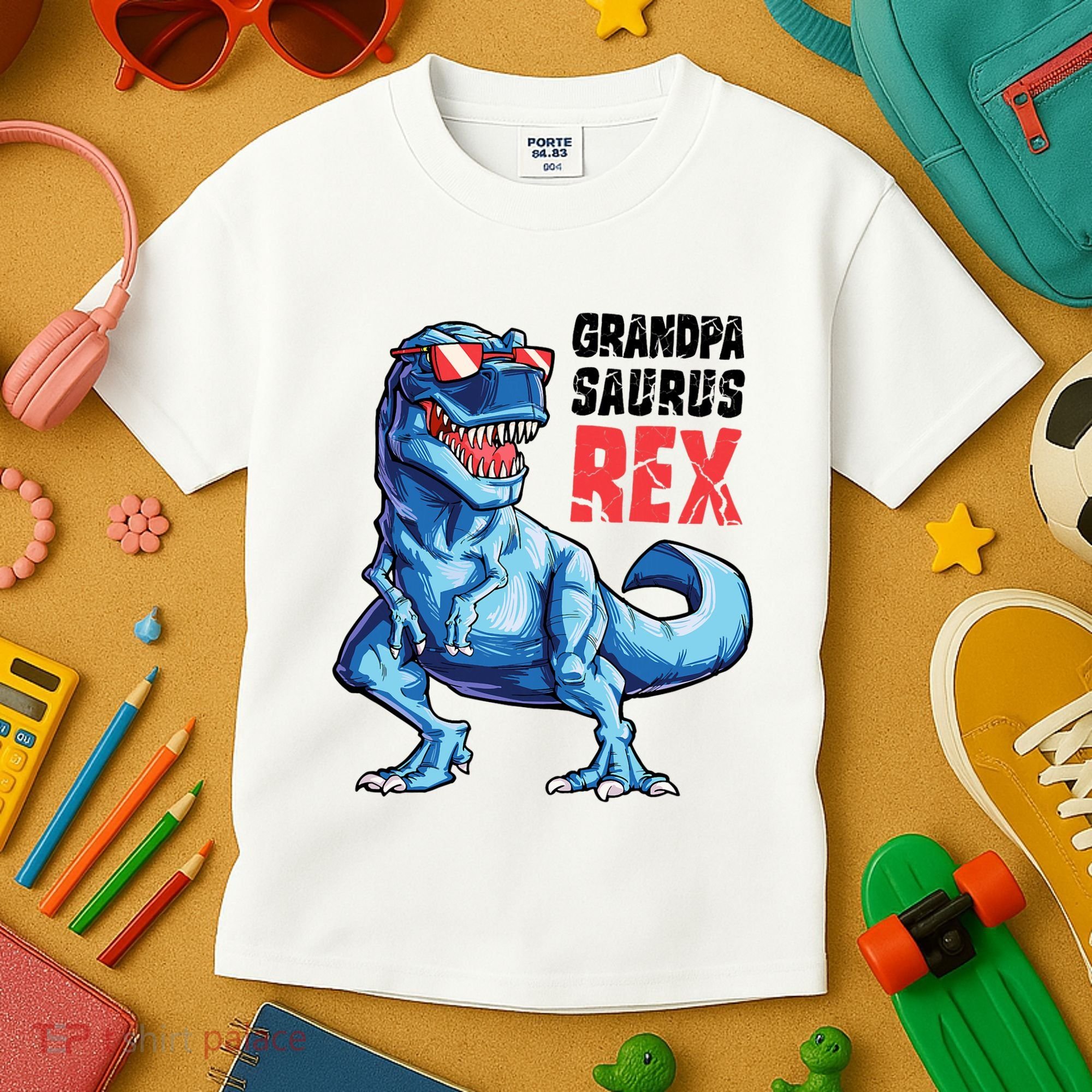 Grandpasaurus T Rex Dinosaur Grandpa Saurus FatherS Family Kids T-Shirt