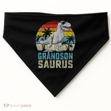 Grandsonsaurus T Rex Dinosaur Grandson Saurus Family USA-Made Doggie Bandana