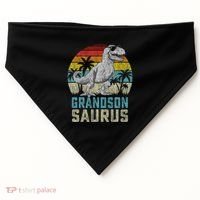 Grandsonsaurus T Rex Dinosaur Grandson Saurus Family USA-Made Doggie Bandana thumb 0