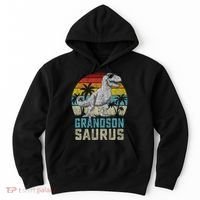 Grandsonsaurus T Rex Dinosaur Grandson Saurus Family Hoodie thumb 0